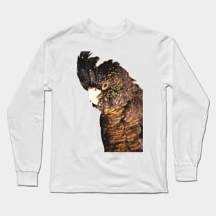 Black Cockatoo Illustration Long Sleeve T-Shirt